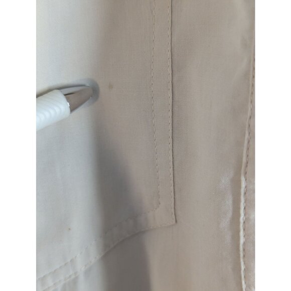 VTG Womens Shirt Sz M Beige Button Up Pockets Grunge Skater Y2K Old School Retro - Picture 4 of 9